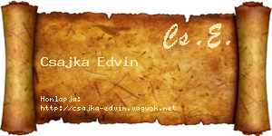 Csajka Edvin névjegykártya